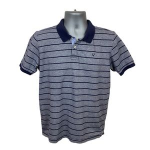 Allen Solly Striped Cotton Polo Shirt Navy